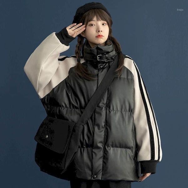 winter padded jacket women hong kong style harajuku stitching coat korean punk cool loose stand-up collar thick streetwear women's dow, Black
winter padded jacket women hong kong style harajuku stitching coat korean punk cool loose stand-up collar thick streetwear women's dow, Black