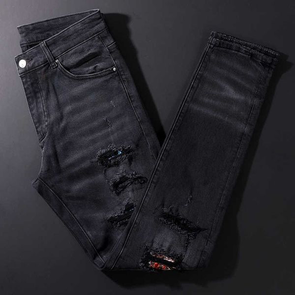 men's jeans fashion streetwear retro black gray elastic cotton ripped patchwork designer hip hop punk pants a9vo, Blue
men's jeans fashion streetwear retro black gray elastic cotton ripped patchwork designer hip hop punk pants a9vo, Blue