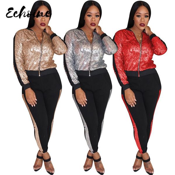 women's tracksuits spring warm patchwork sequin two piece set women zip neck skinny jacket + pencil pants female sweet eelgant outfits, Gray
women's tracksuits spring warm patchwork sequin two piece set women zip neck skinny jacket + pencil pants female sweet eelgant outfits, Gray