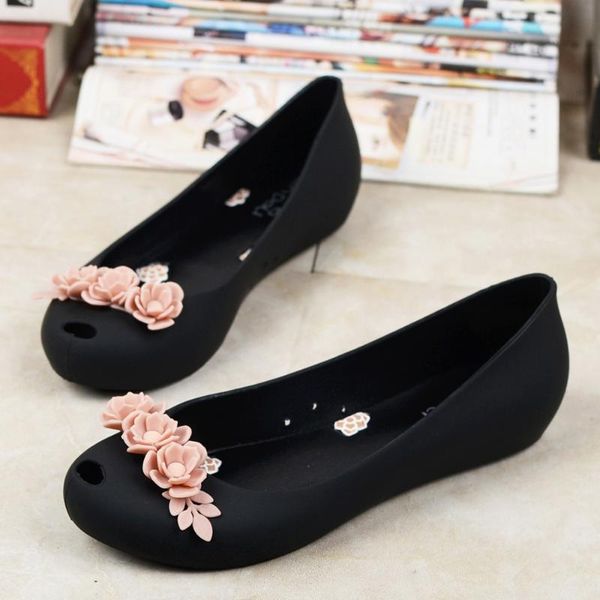 2021 summer korean version of the flat jelly flower fish mouth sandals female, Black
2021 summer korean version of the flat jelly flower fish mouth sandals female, Black