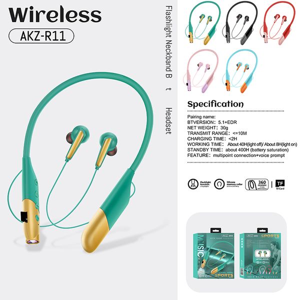 sale akz-r11 earphones with flashlight waterproof sports headset wireless earbuds magnetic neckband earphone
sale akz-r11 earphones with flashlight waterproof sports headset wireless earbuds magnetic neckband earphone