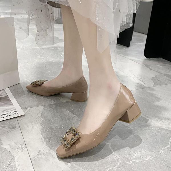 dress shoes metal buckles high heels women fashion patent leather square toe thick heel female party pumps zapatos mujer, Black
dress shoes metal buckles high heels women fashion patent leather square toe thick heel female party pumps zapatos mujer, Black