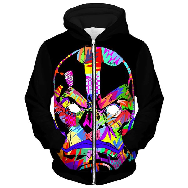 color head pattern men s zip-up hoodie visual impact party punk goth round neck sweater hoodie, Black
color head pattern men s zip-up hoodie visual impact party punk goth round neck sweater hoodie, Black