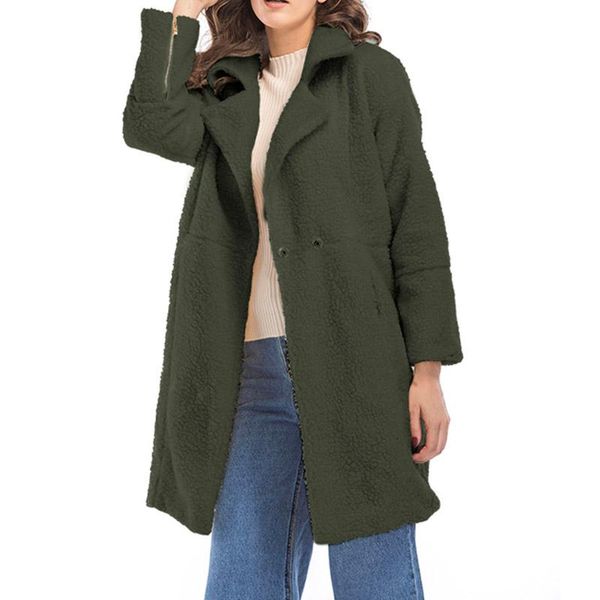 women's wool & blends woolen coat women winter 2021 lady vintage warm pocket long sleeve outerwear coats casual jackets female clothes, Black 
women's wool & blends woolen coat women winter 2021 lady vintage warm pocket long sleeve outerwear coats casual jackets female clothes, Black