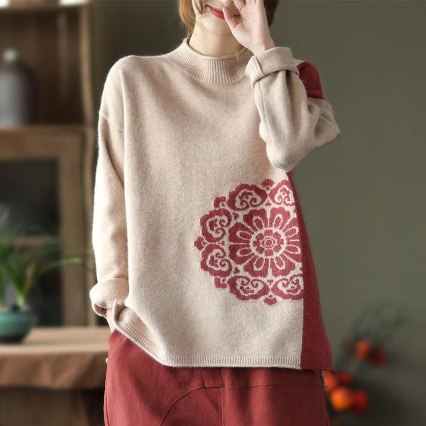 women's sweaters winter retro contrasting color jacquard core yarn bottoming shirt warm long sleeves knitted inner match pullover sweat, White;black
women's sweaters winter retro contrasting color jacquard core yarn bottoming shirt warm long sleeves knitted inner match pullover sweat, White;black