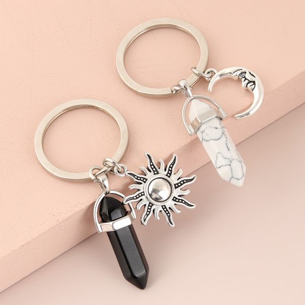Natural Quartz Stone KeyRing Star Moon Sun Pendant Keychain Metal Handcrafts Keychain Jewelry Wholesales
Natural Quartz Stone KeyRing Star Moon Sun Pendant Keychain Metal Handcrafts Keychain Jewelry Wholesales