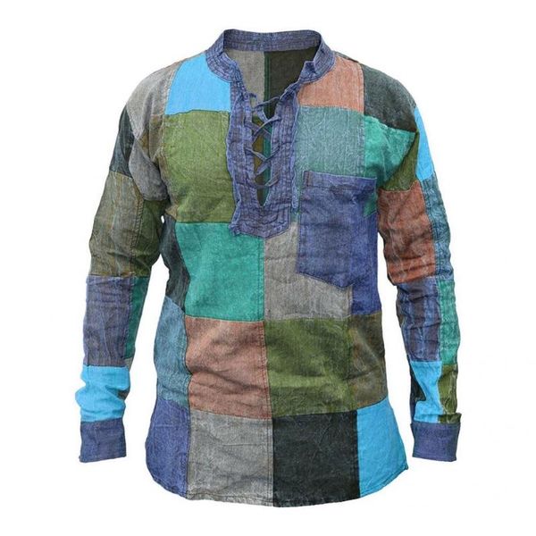 men's casual shirts skin-friendly great round neck colorful autumn shirt all match men patchwork for dating, White;black
men's casual shirts skin-friendly great round neck colorful autumn shirt all match men patchwork for dating, White;black