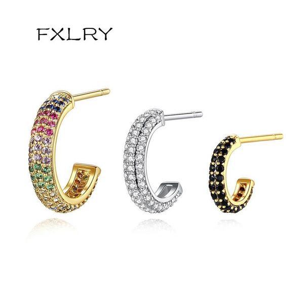 hoop & huggie fxlry 3pcs black white rainbow color cubic zircons earring for women gold punk jewelry, Golden;silver
hoop & huggie fxlry 3pcs black white rainbow color cubic zircons earring for women gold punk jewelry, Golden;silver