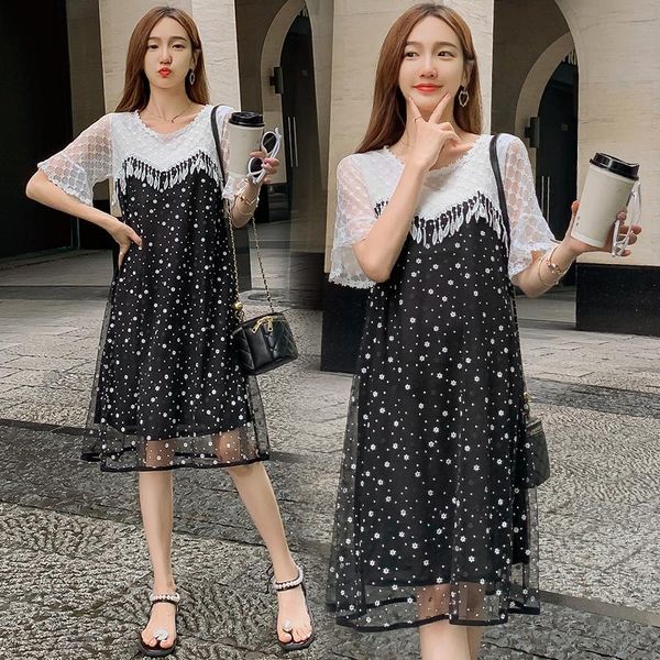 49692# maternity clothes summer short sleeves easy matching loose stylish gauze patchwork dress pregnant women pregnancy clothes, White
49692# maternity clothes summer short sleeves easy matching loose stylish gauze patchwork dress pregnant women pregnancy clothes, White
