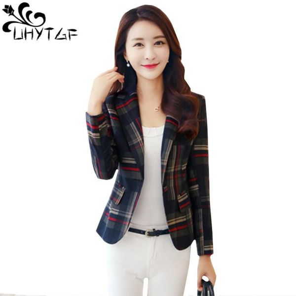 women's jackets uhytgf young spring outerwear fashion plaid slim short jacket casual small suit elegant female coats plus size 1487, Black;brown
women's jackets uhytgf young spring outerwear fashion plaid slim short jacket casual small suit elegant female coats plus size 1487, Black;brown