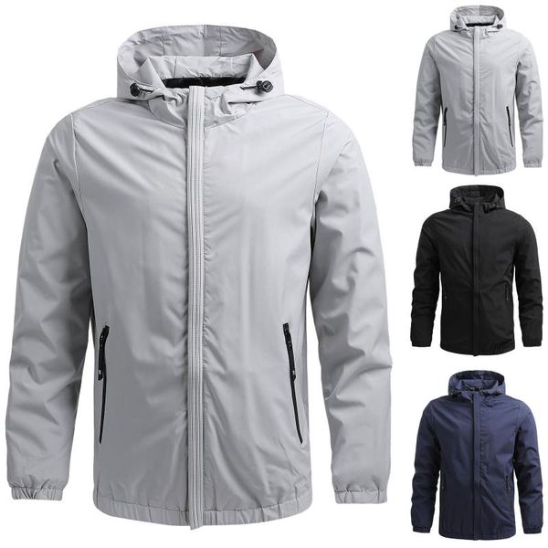 men's jackets 2021 spring autumn solid lightweight jacket hooded waterproof windproof zipper casual sports fashion warm windbreaker, Black;brown
men's jackets 2021 spring autumn solid lightweight jacket hooded waterproof windproof zipper casual sports fashion warm windbreaker, Black;brown