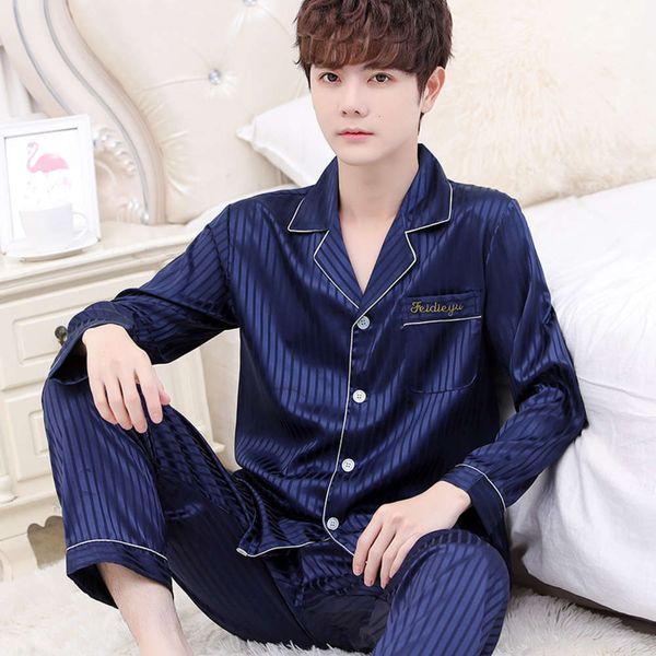 pajamas men's long sleeve large size spring and autumn thin suit casual korean silk summer home wear, Black;brown
pajamas men's long sleeve large size spring and autumn thin suit casual korean silk summer home wear, Black;brown