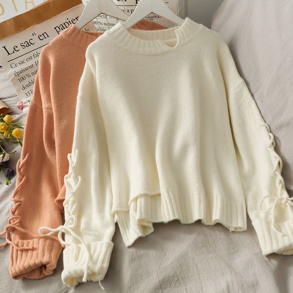 2021 autumn irregular round neck sweater women casual long sleeve drawstring loose pullover elegant green/blue jumper fashion jl6f, White;black
2021 autumn irregular round neck sweater women casual long sleeve drawstring loose pullover elegant green/blue jumper fashion jl6f, White;black