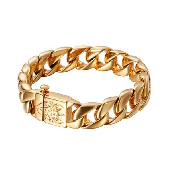 link, chain 15mm heavy stainless steel mens curb cuban skull bracelets cool thick male jewelry punk rock gold bike biker bracelet, Black
link, chain 15mm heavy stainless steel mens curb cuban skull bracelets cool thick male jewelry punk rock gold bike biker bracelet, Black