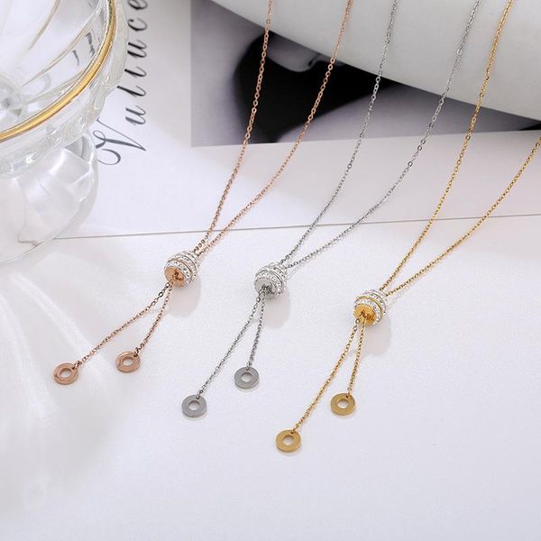 chains rose gold silver color 316l stainless steel with rhinestone tassel necklace woman long section jewelry wholesale
chains rose gold silver color 316l stainless steel with rhinestone tassel necklace woman long section jewelry wholesale