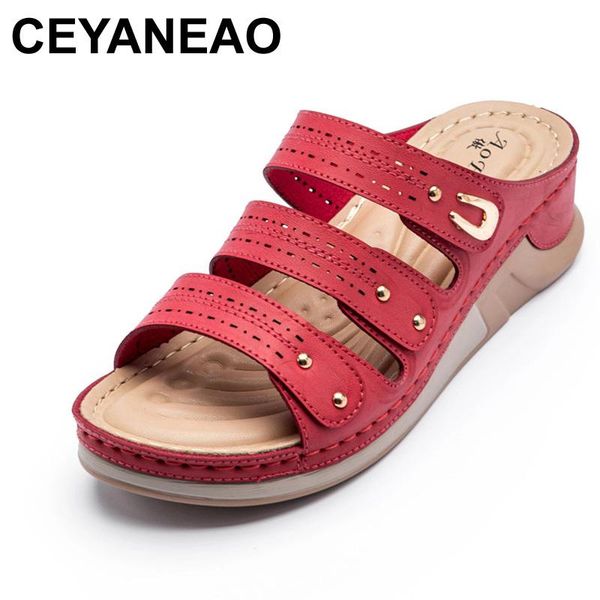 ceyaneao lady beach sandals slides holiday shoes female slippers wedges casual comfy shoes sandals women femmes chaussures drop, Black