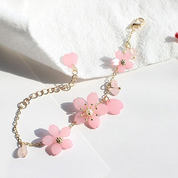 charm bracelets pink cherry blossom small pure and fresh heartly sweet bracelet cubic crystal adjustable the flower, Golden;silver
charm bracelets pink cherry blossom small pure and fresh heartly sweet bracelet cubic crystal adjustable the flower, Golden;silver