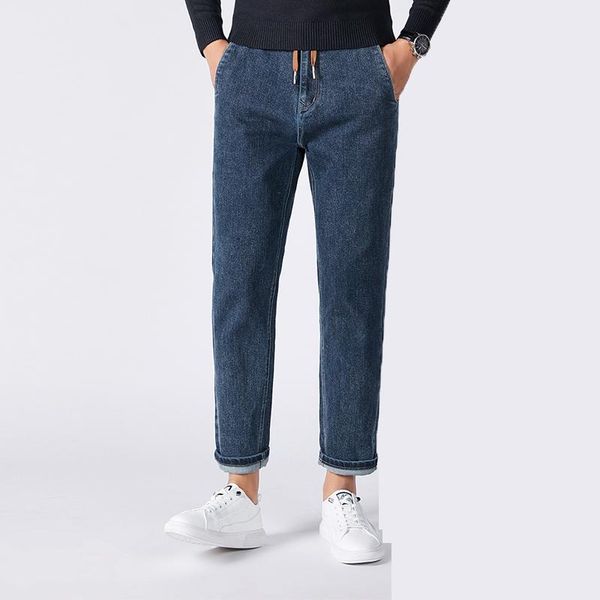 men's jeans browon brand fahion men 2021 autumn winter cotton mid straight pants solid color heavyweight ankle-length, Blue
men's jeans browon brand fahion men 2021 autumn winter cotton mid straight pants solid color heavyweight ankle-length, Blue