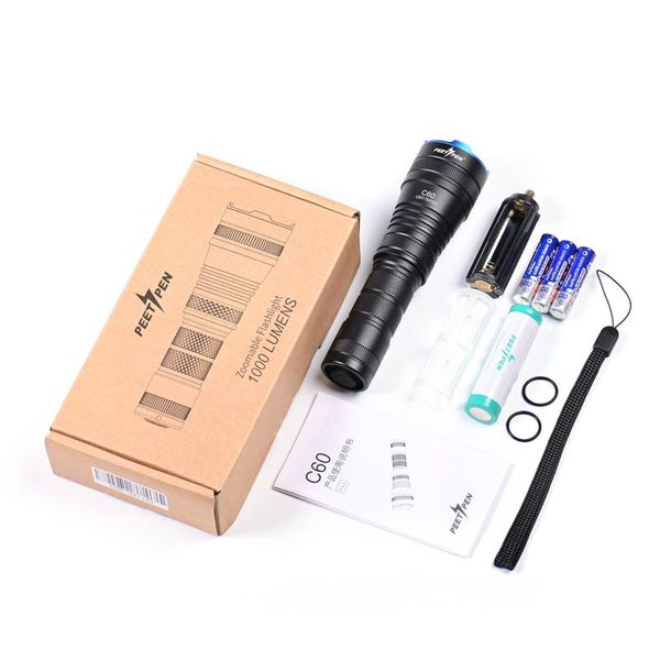 flashlights torches peetpen-c60 zoomable waterproof 260m beam distance 1000lms brightness outdoor portable rechargeable
flashlights torches peetpen-c60 zoomable waterproof 260m beam distance 1000lms brightness outdoor portable rechargeable