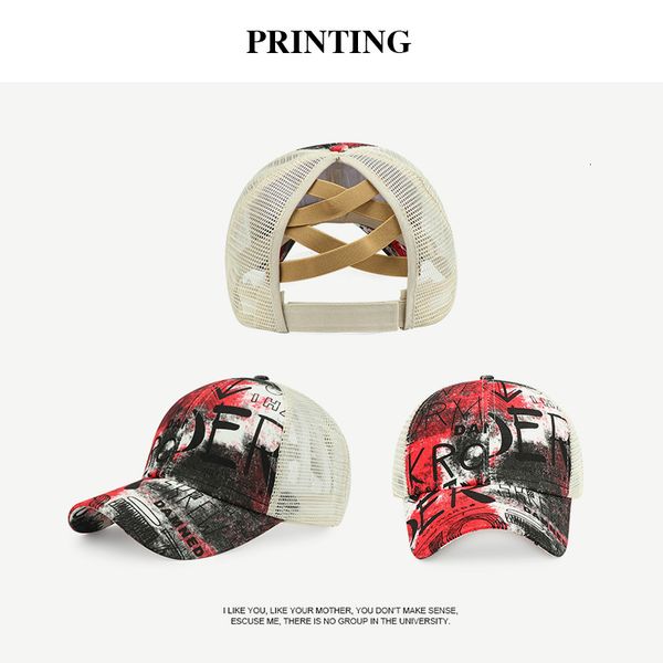 luxury ball caps personalized graffiti cross elastic net horsetail baseball cap sun hat, Blue;gray
luxury ball caps personalized graffiti cross elastic net horsetail baseball cap sun hat, Blue;gray