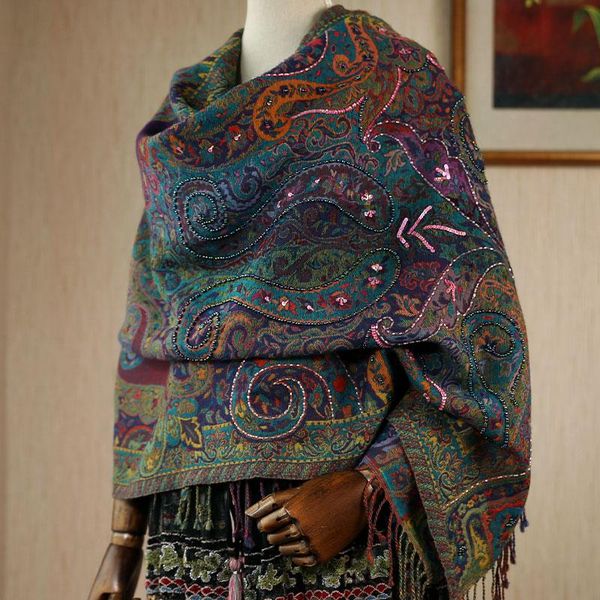 scarves women cachecol feminino warm cape muslim hijab ultra long shawl embroidery beads artificial cashmere muffler, Blue;gray
scarves women cachecol feminino warm cape muslim hijab ultra long shawl embroidery beads artificial cashmere muffler, Blue;gray