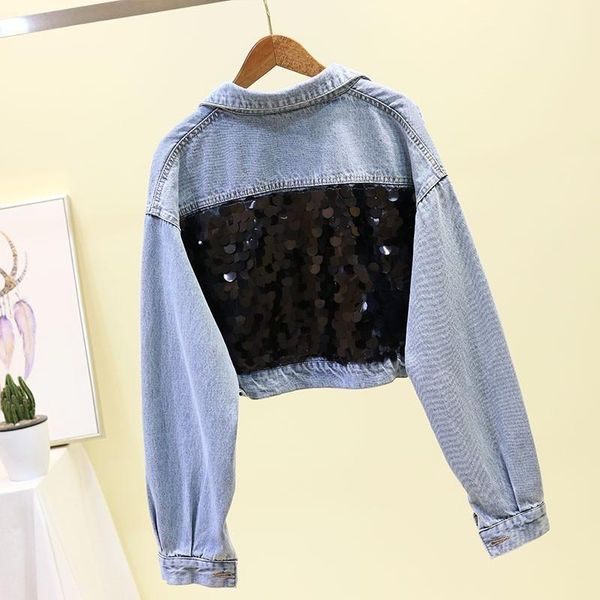 women's jackets 2021 women short boyfriend loose fit hip hop denim jacket shiny sequined hole ripped casual batwing sleeve coat streetw, Black;brown
women's jackets 2021 women short boyfriend loose fit hip hop denim jacket shiny sequined hole ripped casual batwing sleeve coat streetw, Black;brown