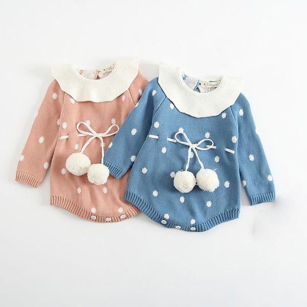 pullover born baby girls bodysuits sweater infants one-piece pompom jumper cute knitted cotton jumpsuits rt005, Blue
pullover born baby girls bodysuits sweater infants one-piece pompom jumper cute knitted cotton jumpsuits rt005, Blue