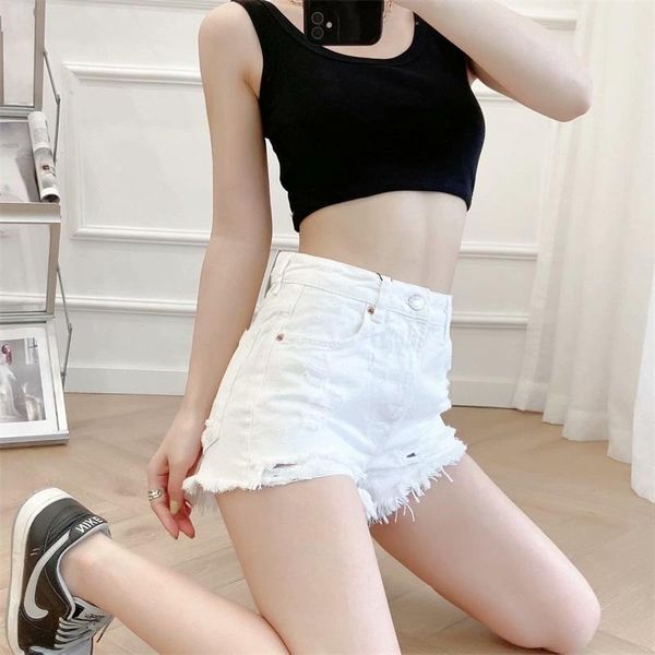 women's shorts zxqj women 2021 chic fashion ripped hole side pockets denim vintage high waist zipper short jeans mujer, White;black
women's shorts zxqj women 2021 chic fashion ripped hole side pockets denim vintage high waist zipper short jeans mujer, White;black