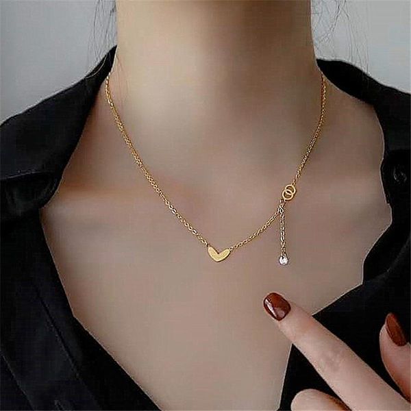 chokers titanium steel clavicle chain necklace women girls korean heart choker ins temperament jewelry bijoux, Golden;silver
chokers titanium steel clavicle chain necklace women girls korean heart choker ins temperament jewelry bijoux, Golden;silver