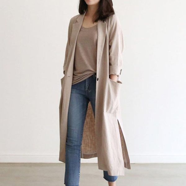 women's trench coats women coat windbreaker thin fashion long cotton linen small outwear korean japan spring sunscreen casual overcoats, Tan;black
women's trench coats women coat windbreaker thin fashion long cotton linen small outwear korean japan spring sunscreen casual overcoats, Tan;black