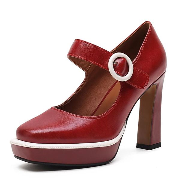 dress shoes mixed color vintage trendy high heels platform mary janes pumps spring summer design genuine leather woman, Black
dress shoes mixed color vintage trendy high heels platform mary janes pumps spring summer design genuine leather woman, Black