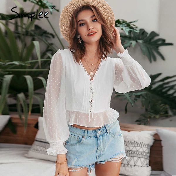 simplee lace up v-neck women blouse shirt dot print female chiffon white blouse shirt puff sleeve ladies ruffled peplum cx200616
simplee lace up v-neck women blouse shirt dot print female chiffon white blouse shirt puff sleeve ladies ruffled peplum cx200616