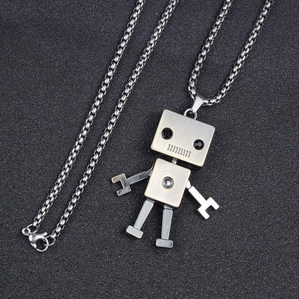 pendant necklaces men male gift hip hop jewelry long chain sweater necklace punk hip-hop cute roboter, Silver
pendant necklaces men male gift hip hop jewelry long chain sweater necklace punk hip-hop cute roboter, Silver