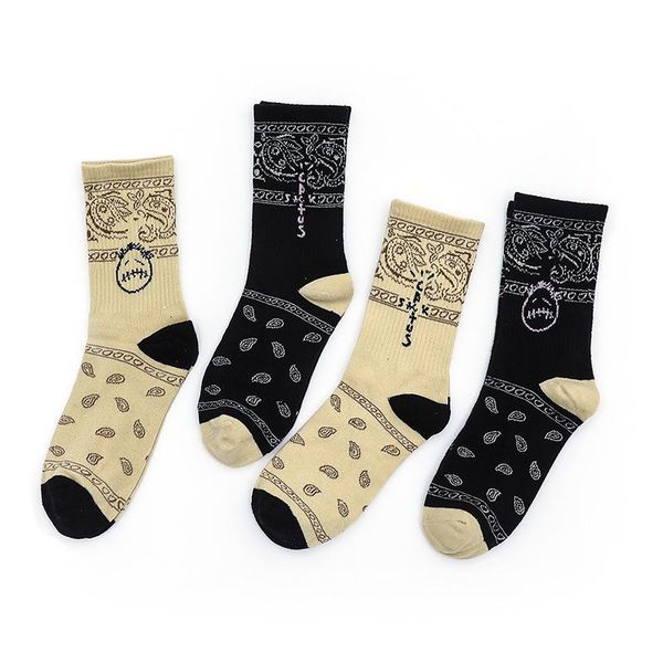 men's socks 4pcs hip hop harajuku travis scotrend funny cotton cactus jack crew women men cashew flower skate street long, Black 
men's socks 4pcs hip hop harajuku travis scotrend funny cotton cactus jack crew women men cashew flower skate street long, Black