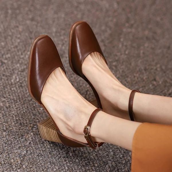 dress shoes french style buckle with toe cap sandals women retro square thick heel high heels spring and summer roman hollow singl, Black
dress shoes french style buckle with toe cap sandals women retro square thick heel high heels spring and summer roman hollow singl, Black