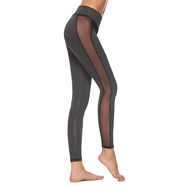 women's leggings women 2021 fitness contrast color mesh stripes stitching high waist ankle-length legging, Black
women's leggings women 2021 fitness contrast color mesh stripes stitching high waist ankle-length legging, Black
