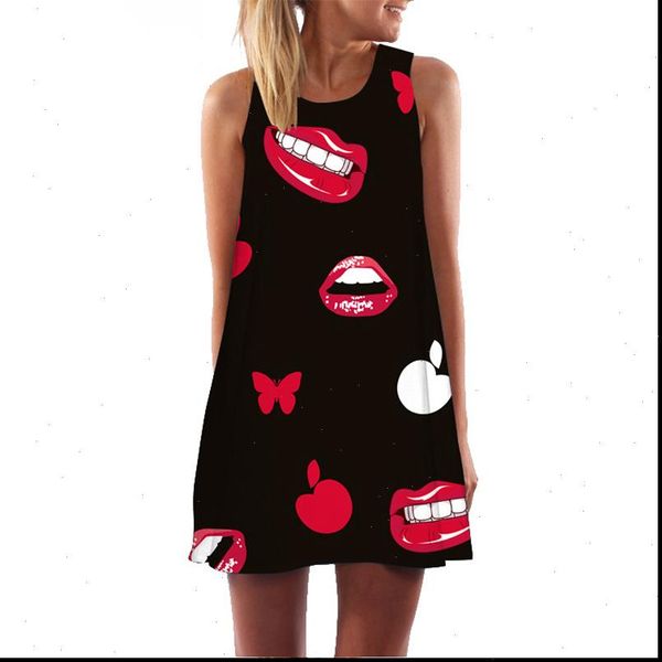 red lips print hippie dress women new sleeveless chiffon summer dress ladies casual loose mini party dress vestidos, Black;gray
red lips print hippie dress women new sleeveless chiffon summer dress ladies casual loose mini party dress vestidos, Black;gray