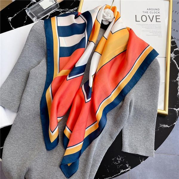 2021 design silk square neck scarf women shawl wrap foulard neckerchief bandana printed female hairband spring scarves, Blue;gray
2021 design silk square neck scarf women shawl wrap foulard neckerchief bandana printed female hairband spring scarves, Blue;gray