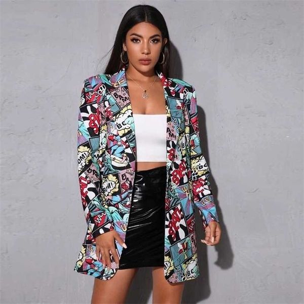 fashion trend women animation print long sleeves suit jacket elegant spring fall office lady slim coat casual streetwear 211122, White;black
fashion trend women animation print long sleeves suit jacket elegant spring fall office lady slim coat casual streetwear 211122, White;black