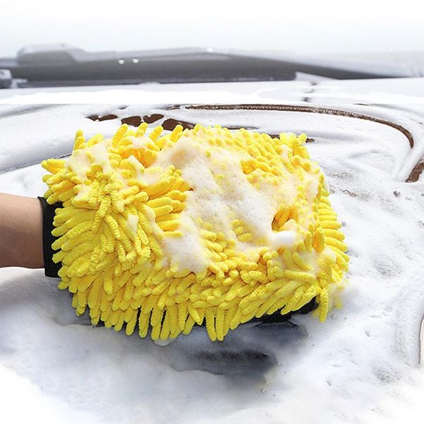 car sponge wash micleaning tool ultrafine fiber chenille microfibe glove soft mesh backing no scratch for and cleaning