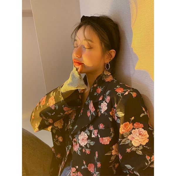 blazers women vintage floral outwear summer elegant fashion all-match korean style long sleeve retros casual baggy high street, Black
blazers women vintage floral outwear summer elegant fashion all-match korean style long sleeve retros casual baggy high street, Black