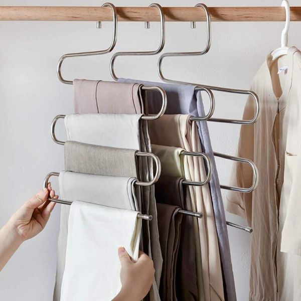 1/2/4pcs s shaped non slip stainless steel space saving pants hanger 5 layers multifunctional clothes hangers trouser hangers
1/2/4pcs s shaped non slip stainless steel space saving pants hanger 5 layers multifunctional clothes hangers trouser hangers