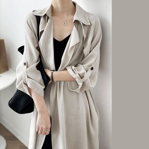 korea-style new windbreaker 2021 autumn loose medium-long casual overcoat outwear long sleeve women trench coat oversize, Tan;black
korea-style new windbreaker 2021 autumn loose medium-long casual overcoat outwear long sleeve women trench coat oversize, Tan;black