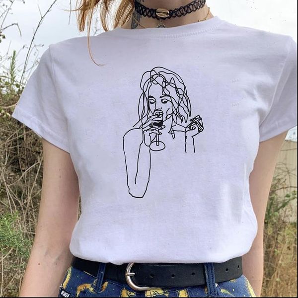 new summer t shirts character simple line printing tees solid color white t shirts women vintage chic drinking girls
new summer t shirts character simple line printing tees solid color white t shirts women vintage chic drinking girls