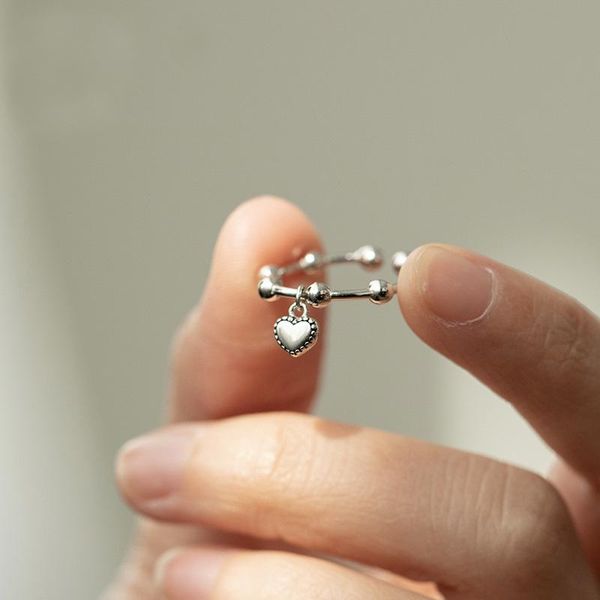 cluster rings genuine 925 sterling silver vintage heart open ring cute ball beads adjustable for women girls, Golden;silver
cluster rings genuine 925 sterling silver vintage heart open ring cute ball beads adjustable for women girls, Golden;silver