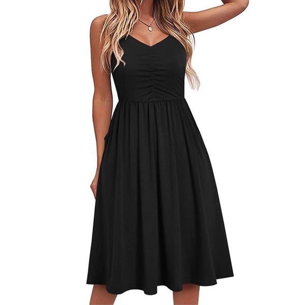 casual dresses sagace for women 2021 summer v-neck pure lace-up sling knee-length dress fashion seaside, Black;gray
casual dresses sagace for women 2021 summer v-neck pure lace-up sling knee-length dress fashion seaside, Black;gray