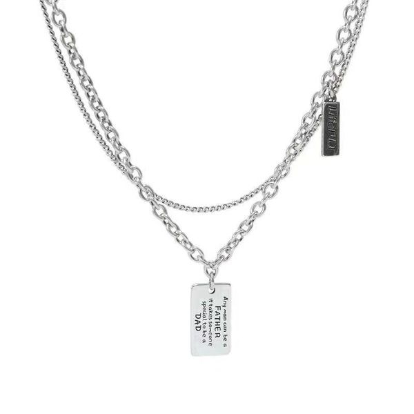 pendant necklaces retro trend multi-layer titanium steel necklace for men and women hip-hop personality letters fashion stainless jewelry, Silver
pendant necklaces retro trend multi-layer titanium steel necklace for men and women hip-hop personality letters fashion stainless jewelry, Silver