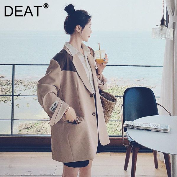 women's suits & blazers deat woman blazer coffee hit color single breasted notched long sleeve casual style jackets 2021 autumn fashion, White;black
women's suits & blazers deat woman blazer coffee hit color single breasted notched long sleeve casual style jackets 2021 autumn fashion, White;black