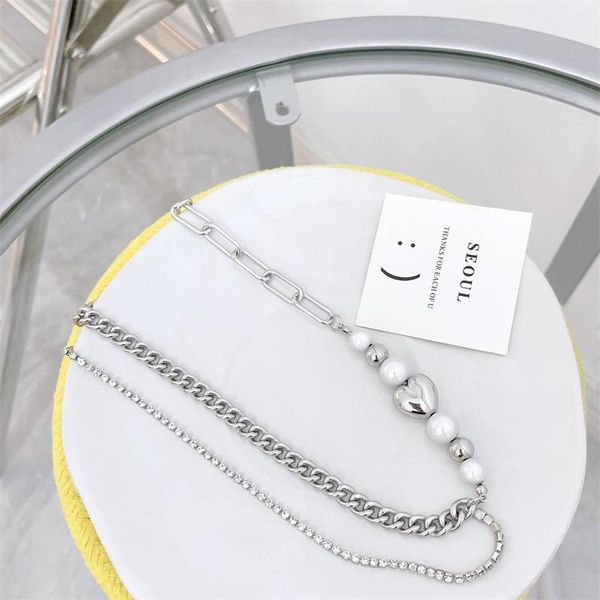 chains light luxury niche design feeling pearl stitching chain necklace female green stone caring smile hip-hop clavicle, Silver
chains light luxury niche design feeling pearl stitching chain necklace female green stone caring smile hip-hop clavicle, Silver
