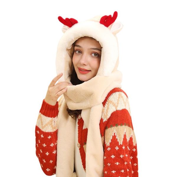 hats, scarves & gloves sets winter warm antlers hat scarf cute plush windproof all-matching warmer christmas gift for girl, Blue;gray
hats, scarves & gloves sets winter warm antlers hat scarf cute plush windproof all-matching warmer christmas gift for girl, Blue;gray